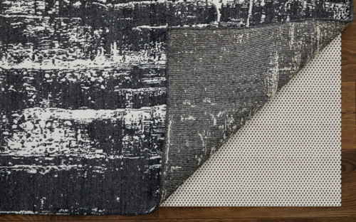 10' X 14' Black and Gray Abstract Hand Woven Area Rug