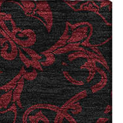 10' X 14' Red And Black Medallion Washable Area Rug With UV Protection