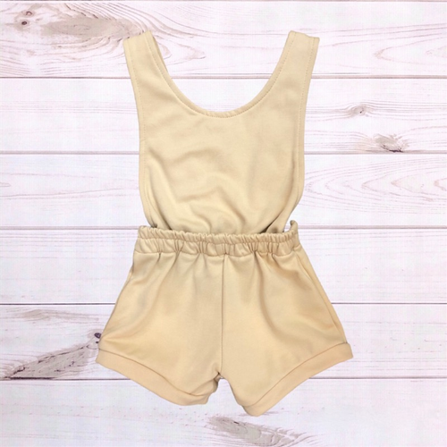 Cotton Romper (Beige) - 3-6 Months