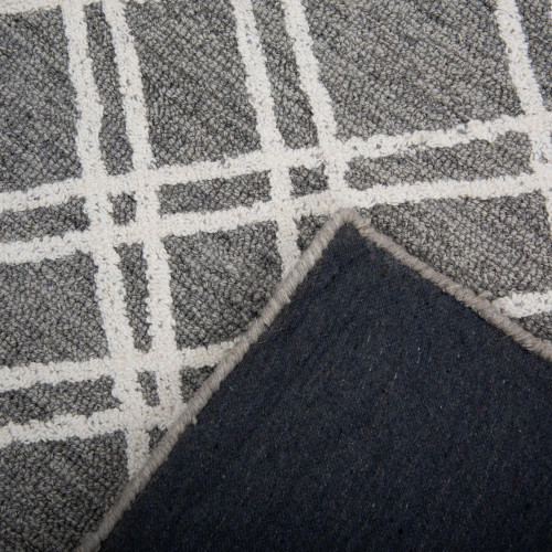 5' X 8' Gray And Ivory Wool Geometric Hand Tufted Area Rug