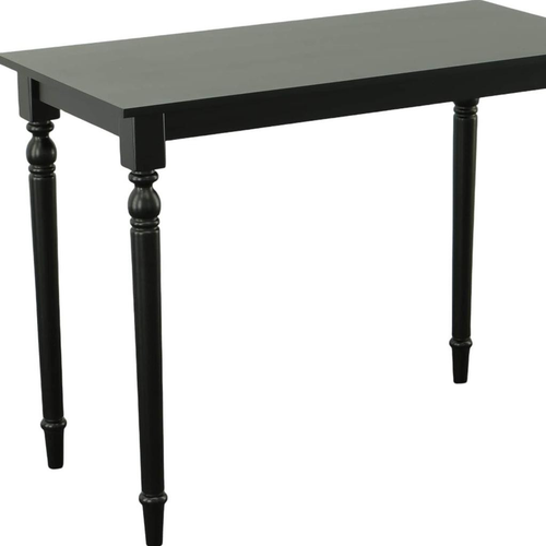 48" Black Solid Wood Rectangular Bar Table