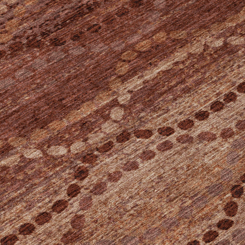 10' X 14' Rust And Copper Ogee Washable Indoor Outdoor Area Rug