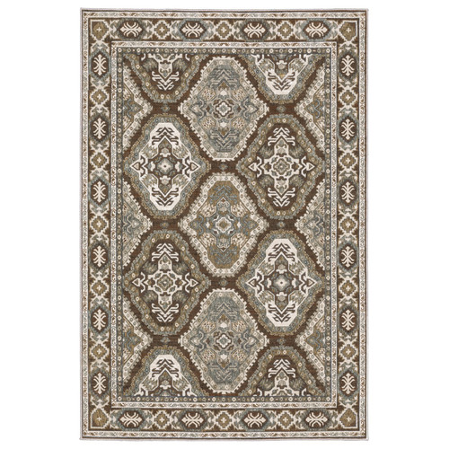 7' X 10' Blue And Gray Medallion Area Rug