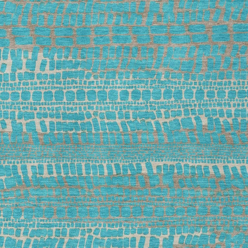 9' X 12' Teal Blue And Turquoise Abstract Washable Indoor Outdoor Area Rug
