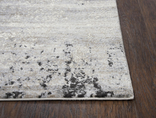 8' X 10' Beige Gray Black And Brown Abstract Area Rug