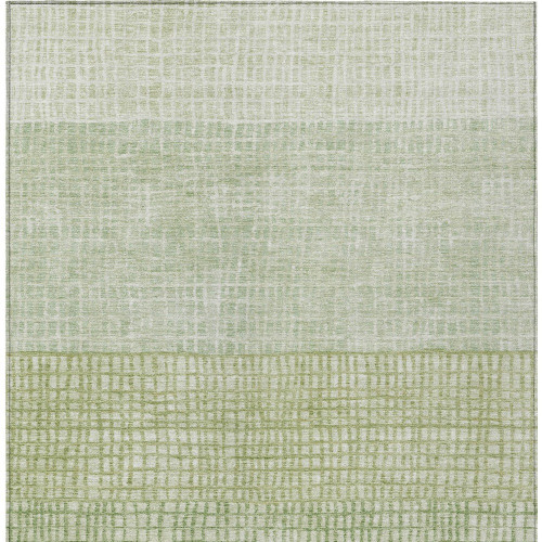 3' X 5' Sage And Ivory Geometric Washable Indoor Outdoor Area Rug