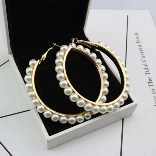 Pearl Hoop Earrings