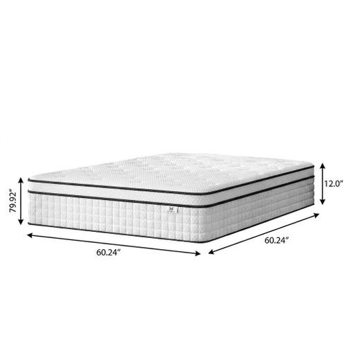 12" Queen Gel Memory Foam Check Medium Hybrid Mattress