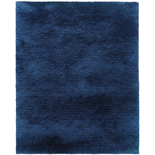 7' X 10' Blue Shag Hand Tufted Area Rug