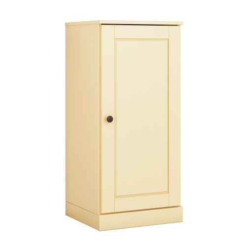 17" Yellow Solid Wood Free Standing Single Door Linen Cabinet