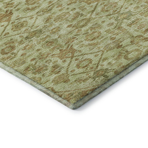 3' X 5' Sage And Salmon Floral Washable Area Rug With UV Protection