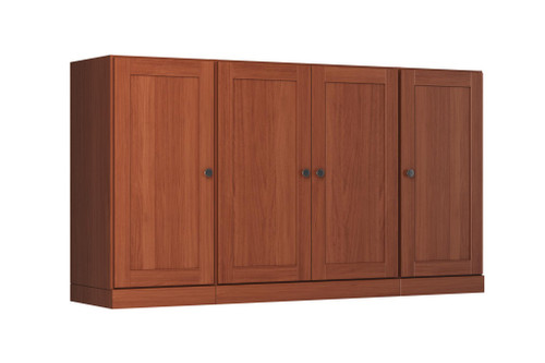 65" Coffee Solid Wood Two Drawer Sideboard With Four Doors