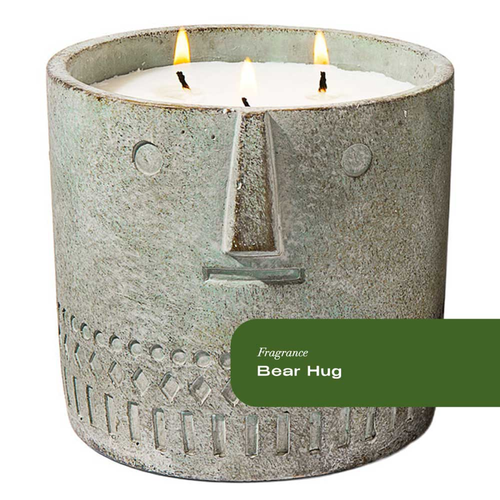 Bear Hug Stone Face Candle 