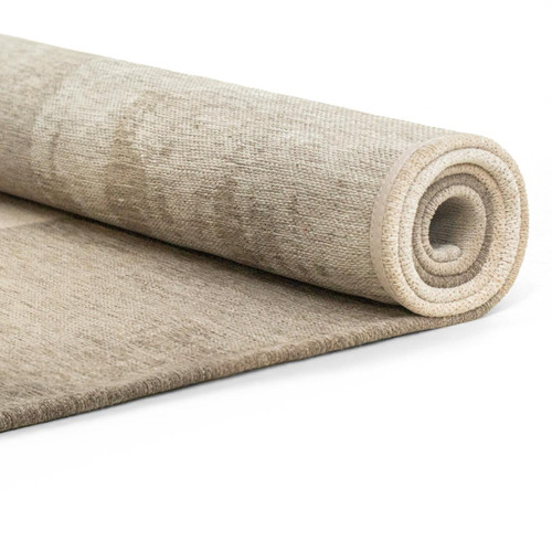 5' X 7' Gray And White Abstract Washable Area Rug With UV Protection