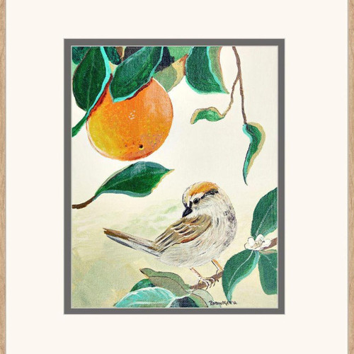 Set Of Two Lemon Orange Set of Set Brown Framed Wall Art