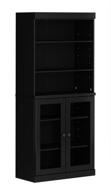 72" Black Solid Wood Two Door Pantry Or Storage Closet