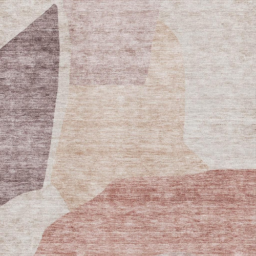10' X 14' Blush And Plum Abstract Washable Area Rug With UV Protection