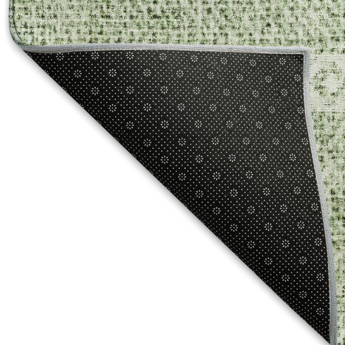 10' X 14' Artichoke Green And Ivory Southwestern Washable Area Rug With UV Protection