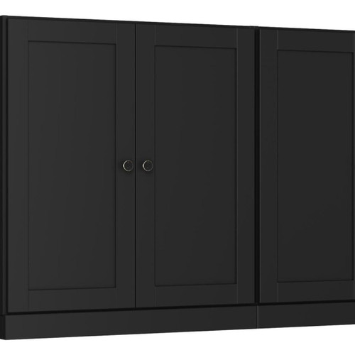64" Black Solid Wood Sideboard With Four Doors