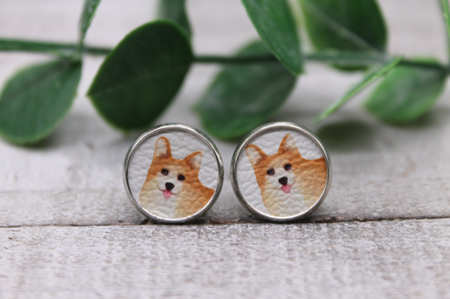 Corgi Dog Breeds || Stud Earrings || Hypoallergenic
