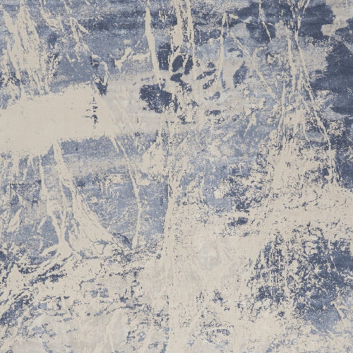 8' X 11' Cream Blue And Light Blue Abstract Non Skid Area Rug