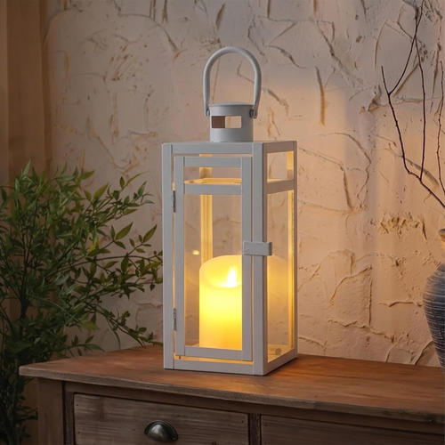 12" White Glass Floor Candelabra Candle Holder