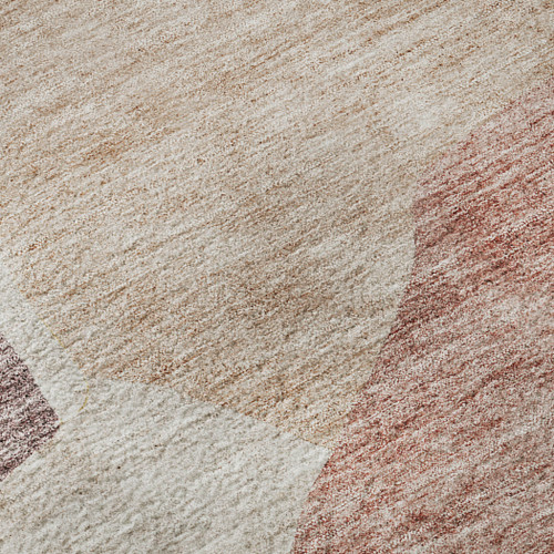 5' X 8' Blush And Plum Abstract Washable Area Rug With UV Protection