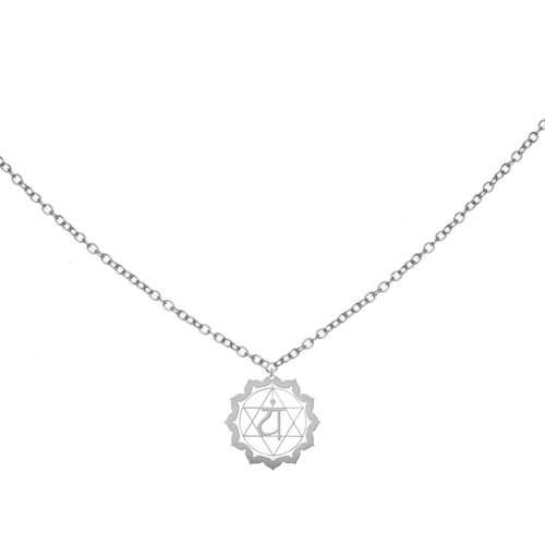 Heart Chakra Coin Necklace | Love Is My Name - Silver - 16" chain