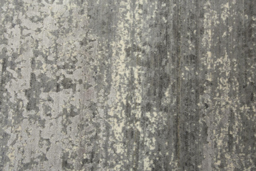 10' X 13' Gray And Ivory New Zealand Lambs Wool Abstract Hand Carved Handmade Area Rug