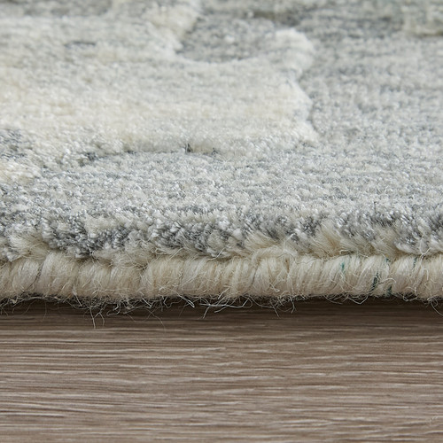 8' X 10' Blue And Ivory Abstract Hand Woven Area Rug