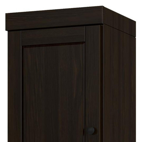 17" Espresso Solid Wood Free Standing Double Door Linen Cabinet