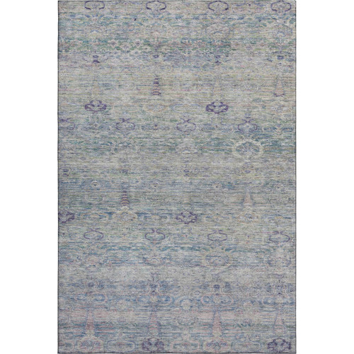 5' X 8' Plum And Lavender Abstract Washable Area Rug With UV Protection
