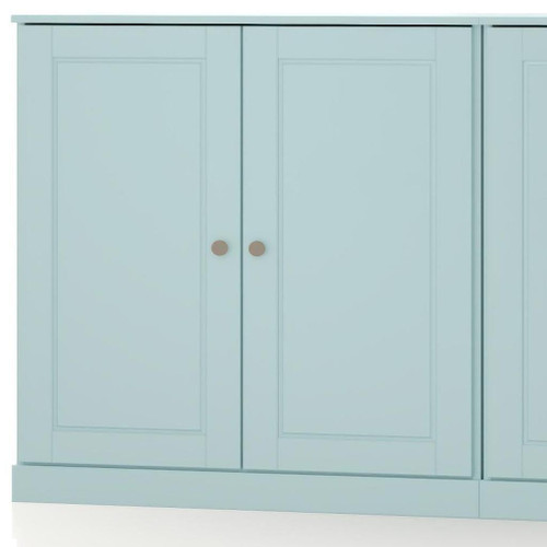 64" Aqua Solid Wood Sideboard With Two Doors