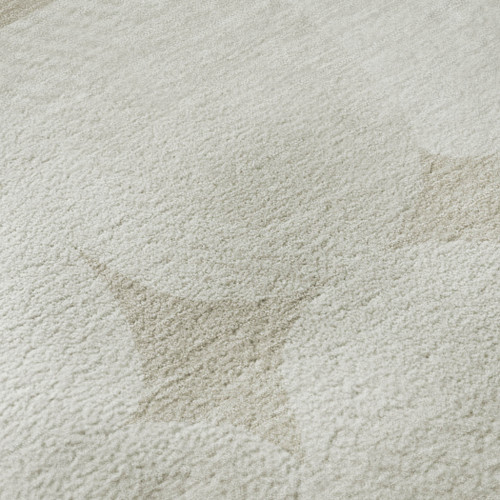 5' X 8' Beige And Ivory Abstract Geometric Washable Area Rug With UV Protection