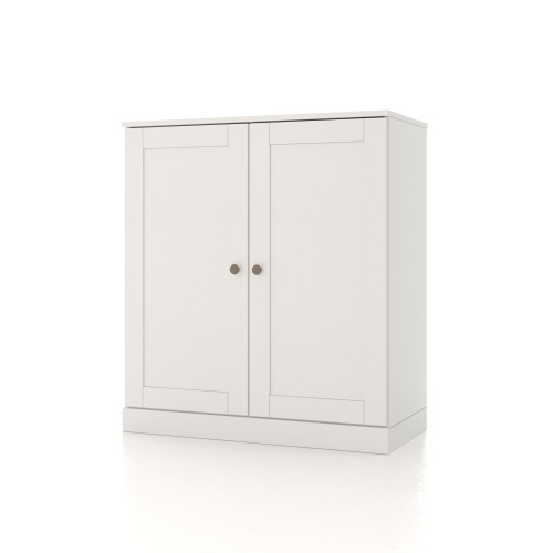 32" White Solid Wood Shaker Style Double Door Linen Cabinet