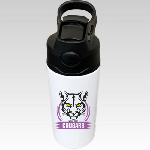 Cougars Water Bottle with Straw