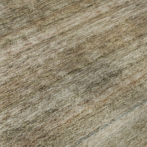 10' X 14' Copper Gray And Beige Striped Washable Area Rug With UV Protection