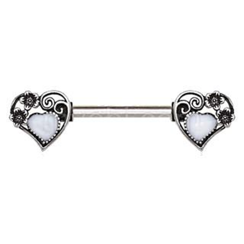 316L Stainless Steel Steampunk Heart Nipple Bar