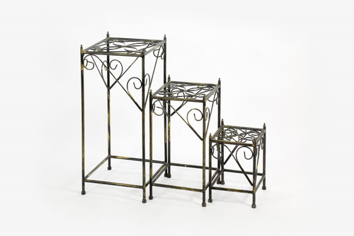 28" Black And Gold Metal Garden Accents Accessories
