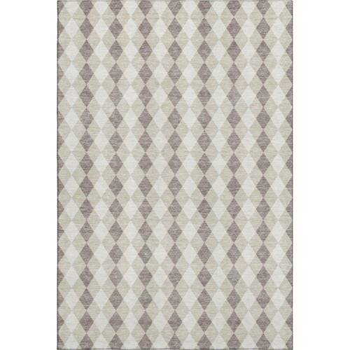 3' X 5' Beige Taupe And Ivory Geometric Washable Area Rug With UV Protection