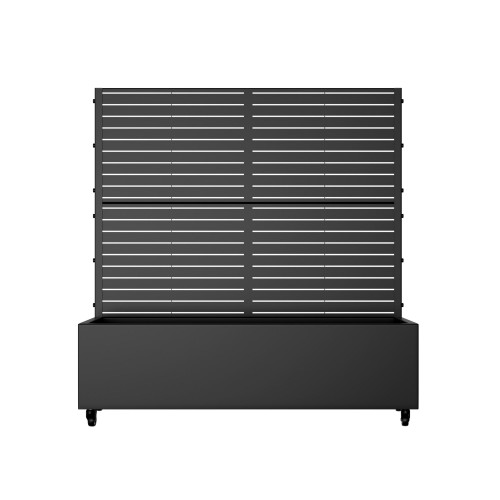 47" X 47" Black Striped Galvanized Metal Rectangular Planter Box