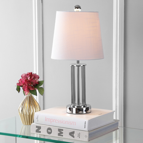 18" Silver Novelty Column Lamp With Empire Shade