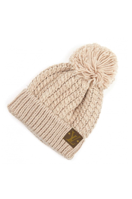 Upcycled Matching Pompom Beanie