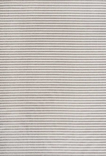 8' X 10' Gray And Ivory Striped Indoor Outdoor Area Rug