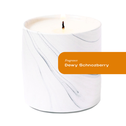 Dewy Schnozberry White Marble Candle 