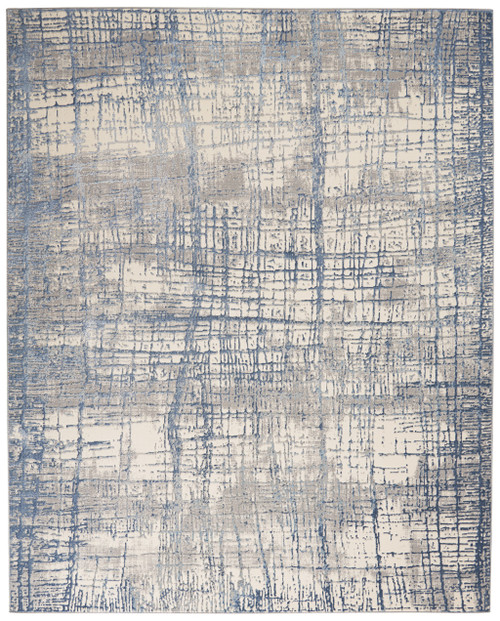 8' X 10' Ivory Abstract Power Loom Area Rug