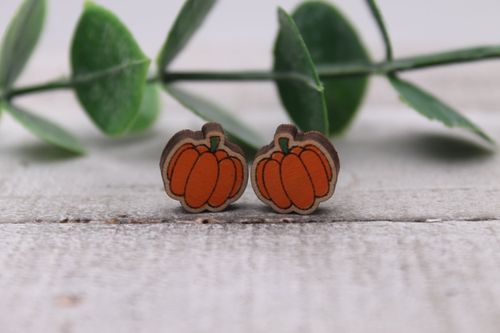 Pumpkin || Stud Earrings || Hypoallergenic