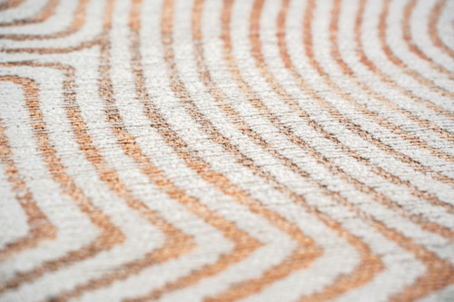 9' X 13' Beige Orange And Brown Geometric Washable Area Rug With UV Protection