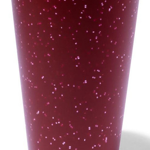 Dark Red And White Silicone Straight Shape Stemless Pint Glass
