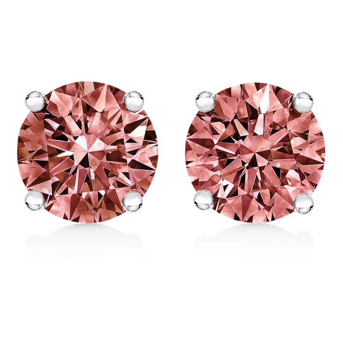 14 Karat Yellow Gold 1.0 Carat Total Weight Lab Grown Diamond 4-Prong Classic Solitaire Stud Earrings 